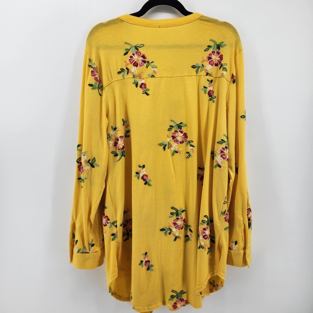Forgotten Grace XL Embroidered Floral Button Down Long Sleeve‎ Top Blouse - Picture 4 of 7
